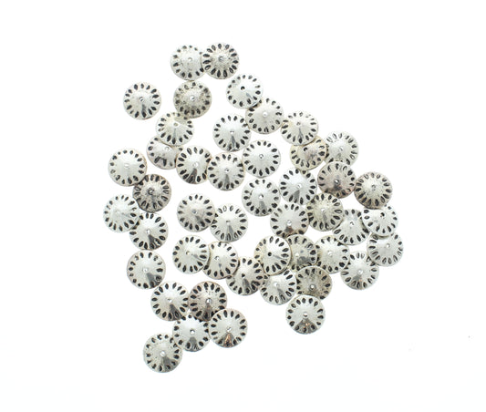 13mm Silver Round Disc Spacer Beads, pack of 57