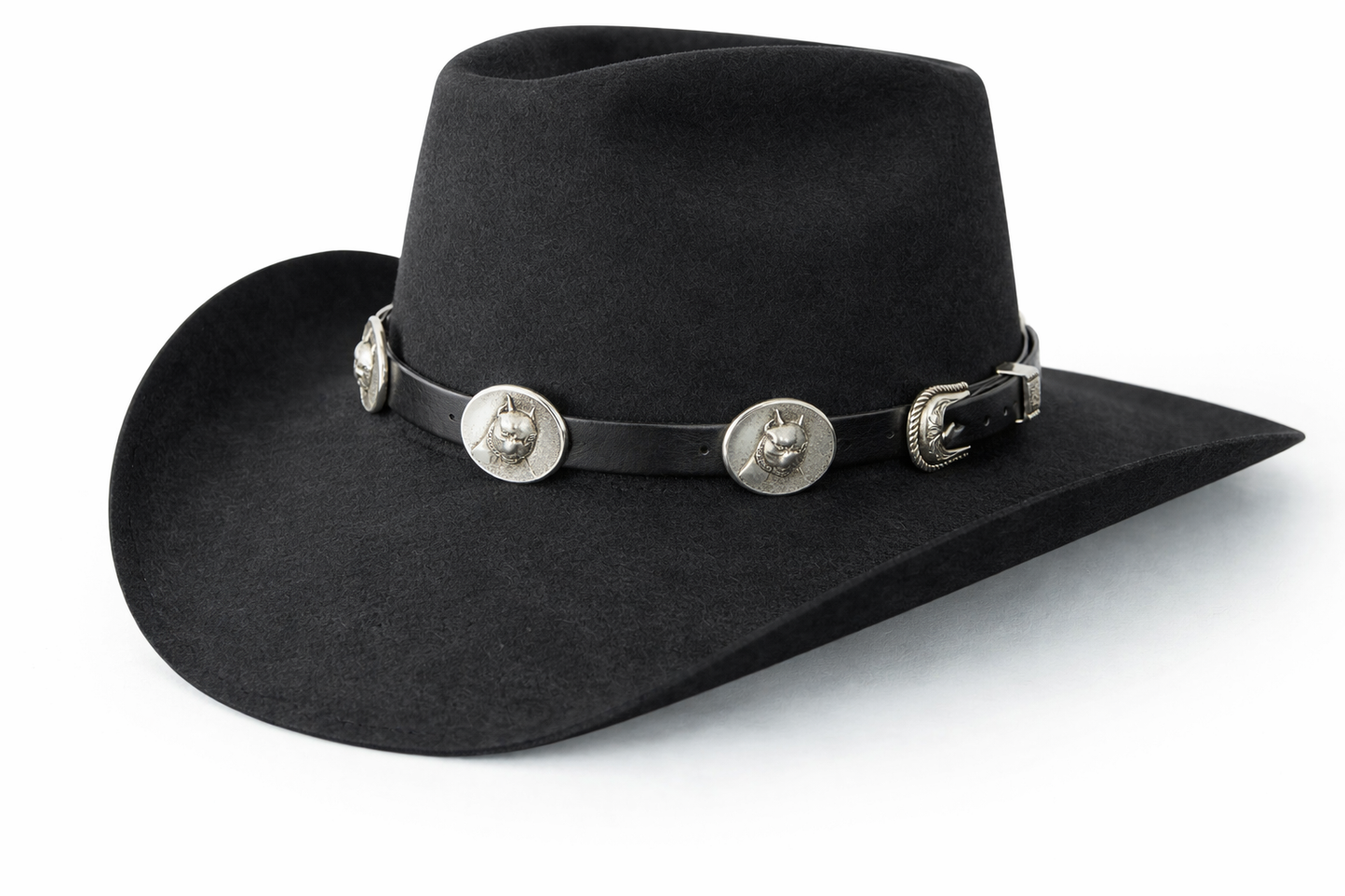 Black Steel Pitbull Adjustable Hatband, made in USA, each