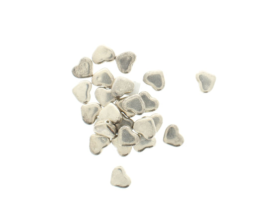 8mm x 9mm Silver Heart Spacer Beads, pack of 39