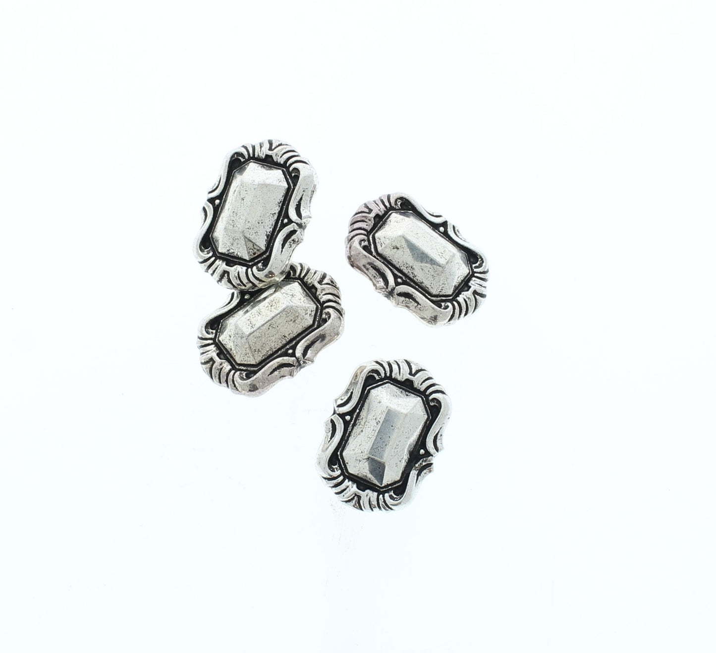 22mm x 17mm Vintage Rectangle Spacer Beads, pack of 13