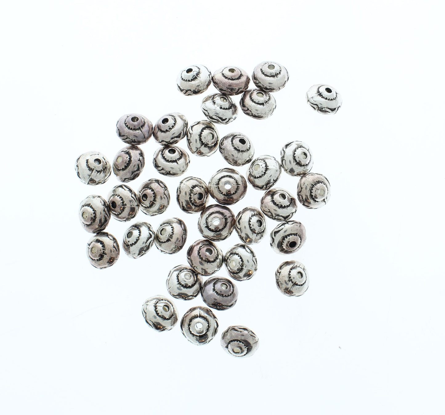12mm Silver Disc Spacer Beads, pack of 36