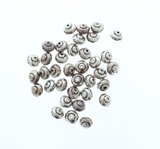 12mm Silver Disc Spacer Beads, pack of 36