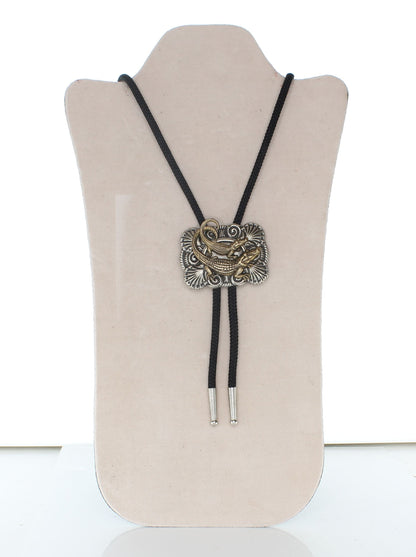 44mm x 59mm Alligator Pendant Bolo Tie, made in USA, each