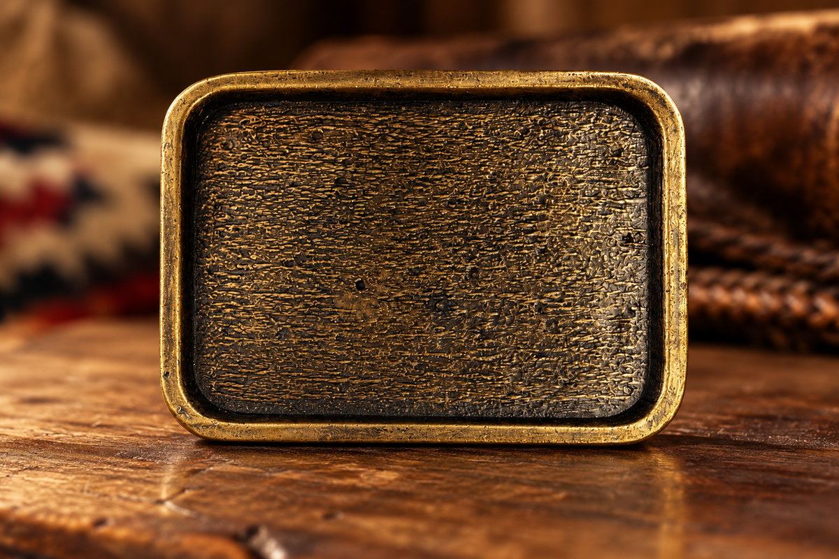 Rectangle Belt Buckle Base w/Raised Border, ea