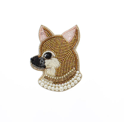 74mm x 52mm Pearl Pup Brooch, each