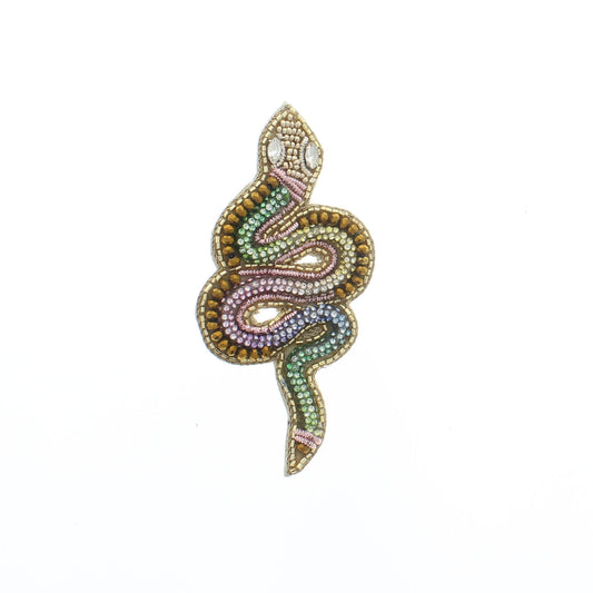 84mm x 43mm Multi-Colored Sequin Snake Hat Pin, each