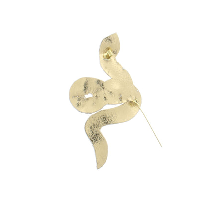 91mm x 47mm Gold Sequin Snake Hat Pin, each