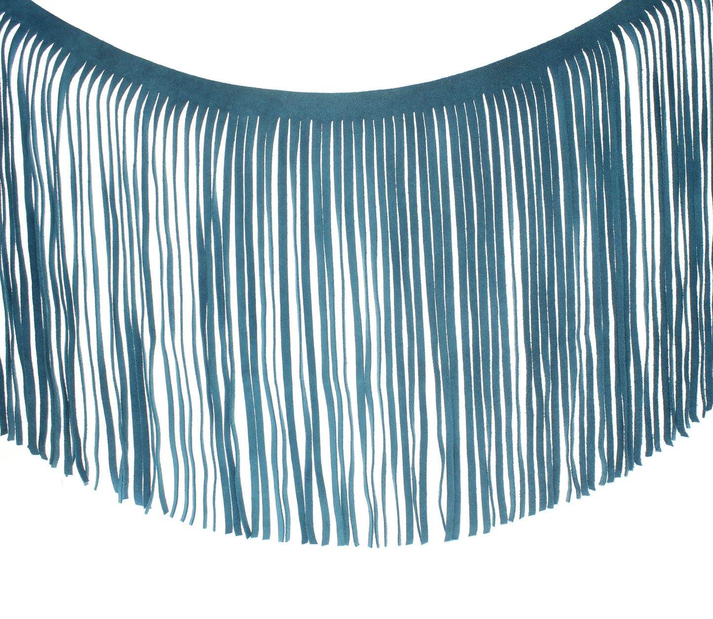 Leather Fringe, Teal, for embellishment of purses, jackets or other accessories, sold by the foot