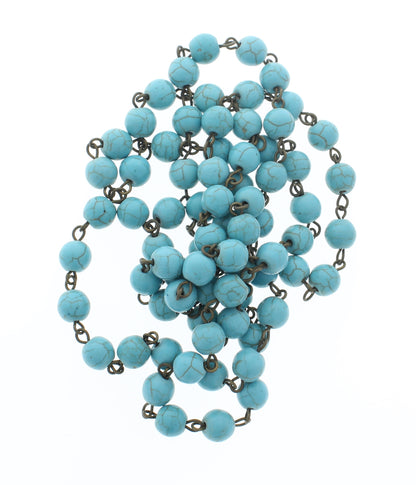 8mm Turquoise Linked Chain, Sold by Foot