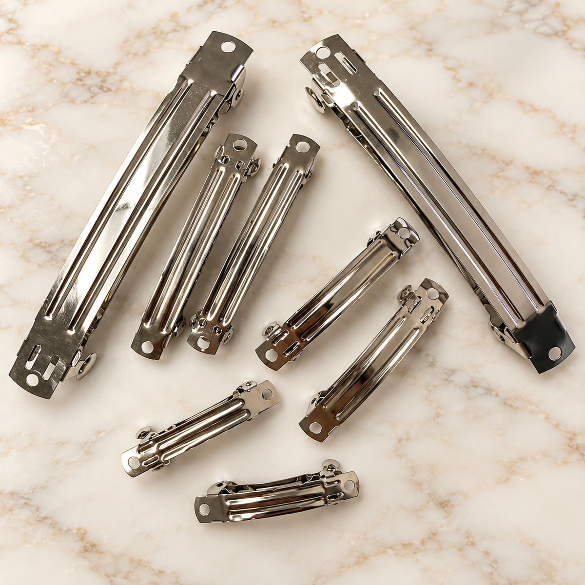 50mm(2in) Silver French Style Auto-Lock Barrette, pack of 144