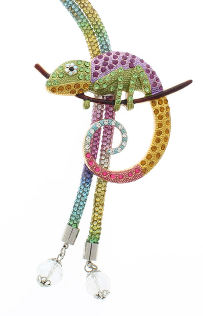 Chameleon Bolo Tie, 36" Multicolored cord, made in USA, each