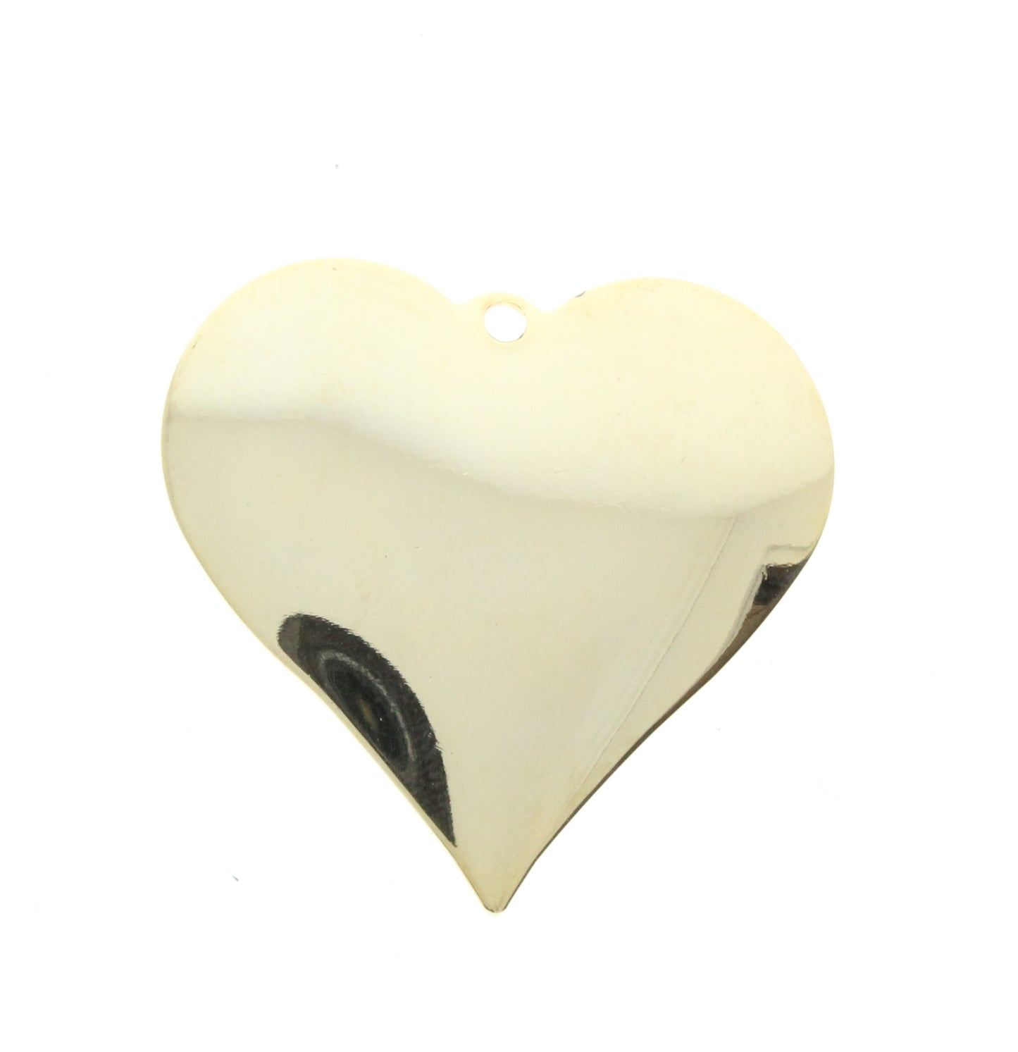 Extra Large Metal Heart Charm Pendant, Bright Gold, pk/6