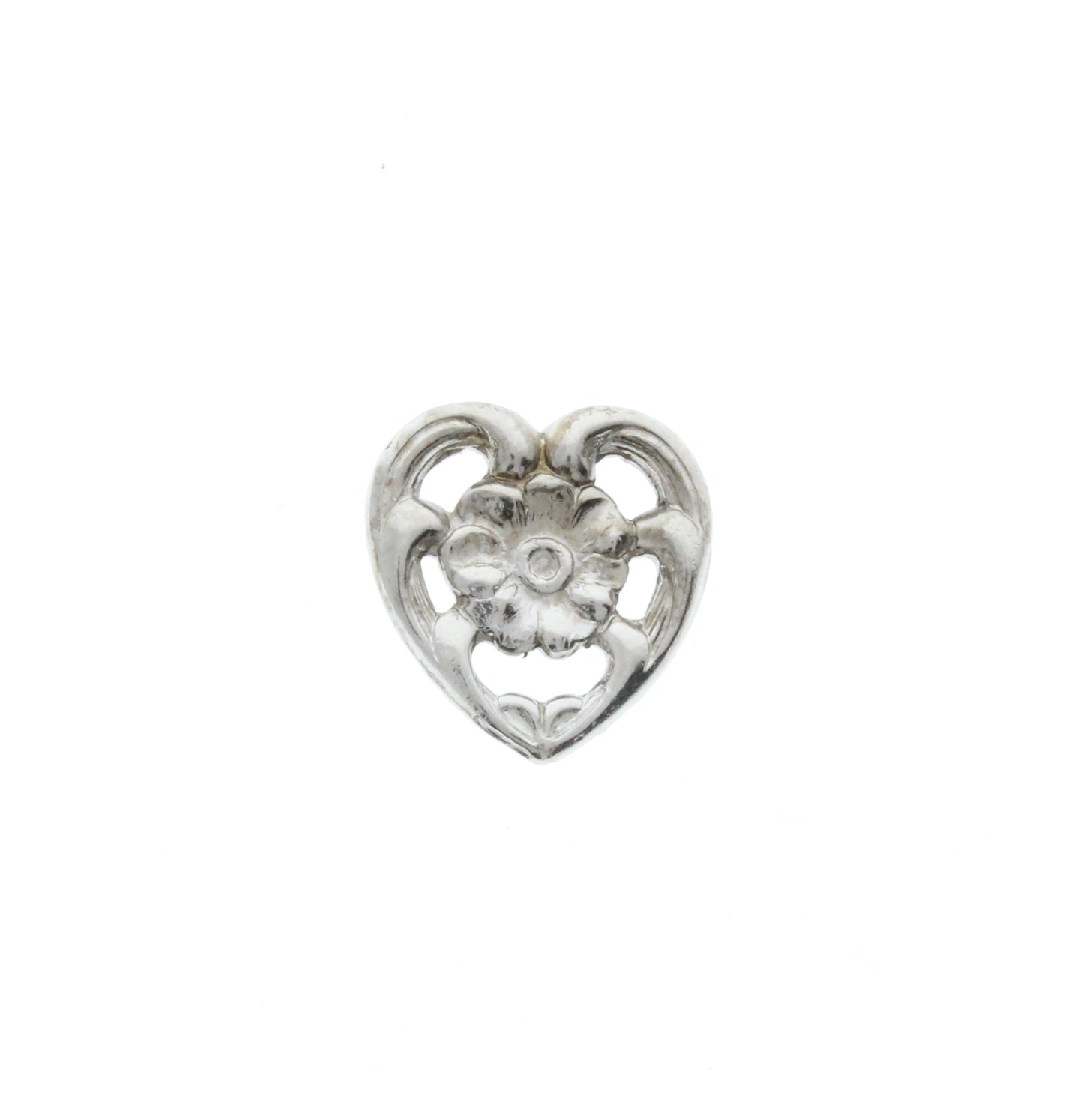 Victorian Rose Heart, Silver, pk/6