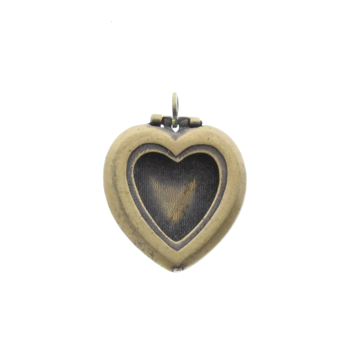 Open Heart Locket Charm, Vintage Gold, Pack of 6