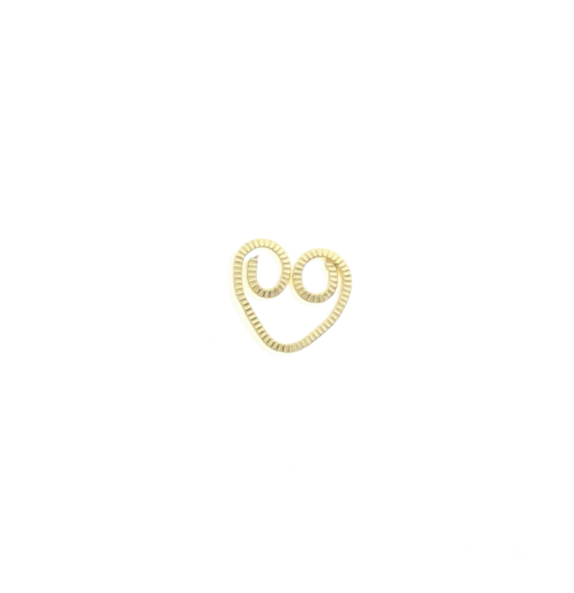 Bright Gold Small Wire Heart Charm, pack of 6