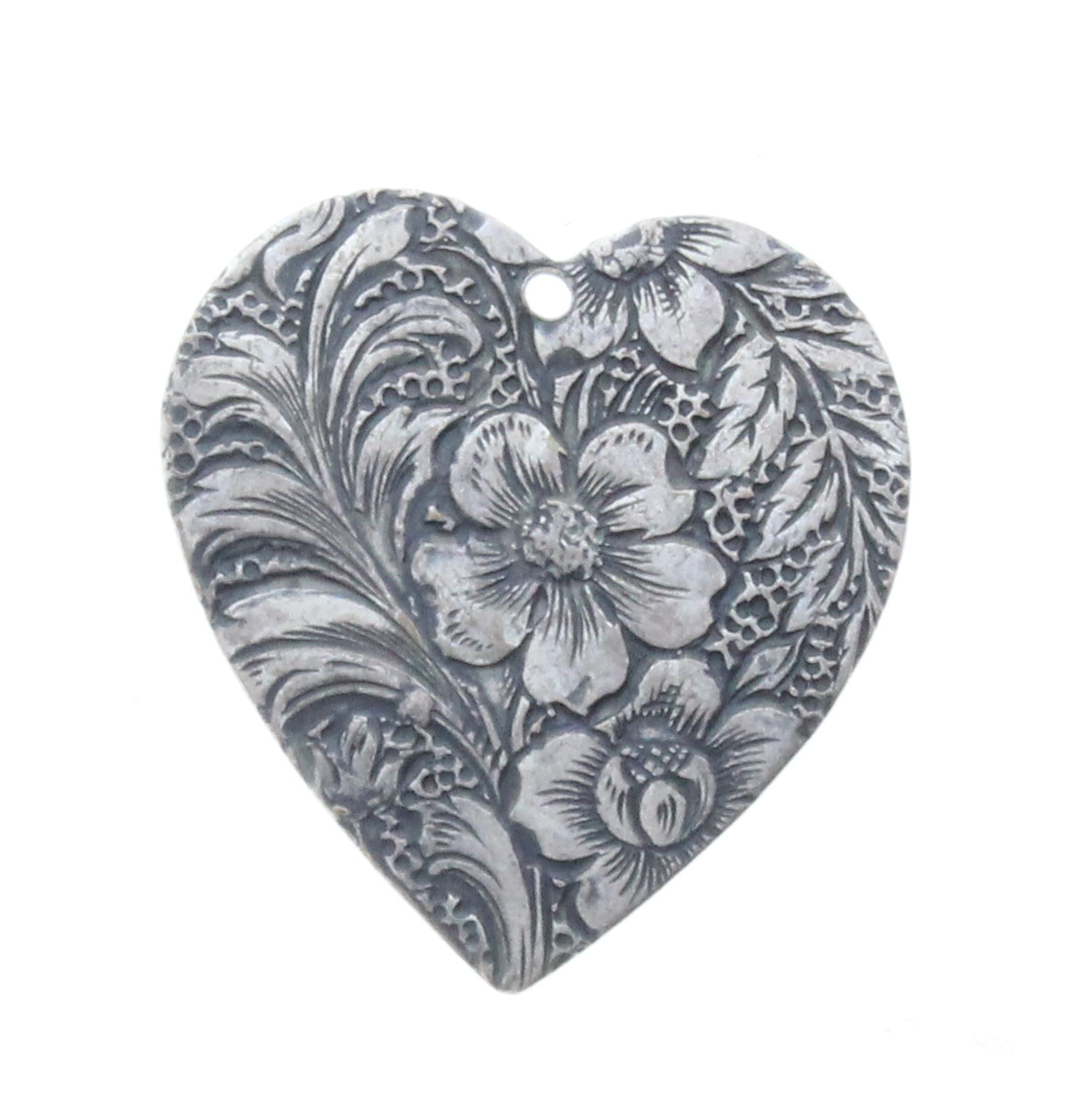 Heart with Flowers Charm, pkg/6