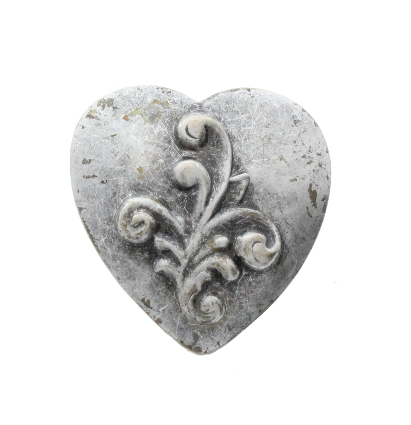 Deco Vines Heart, Antique Silver, pk/6