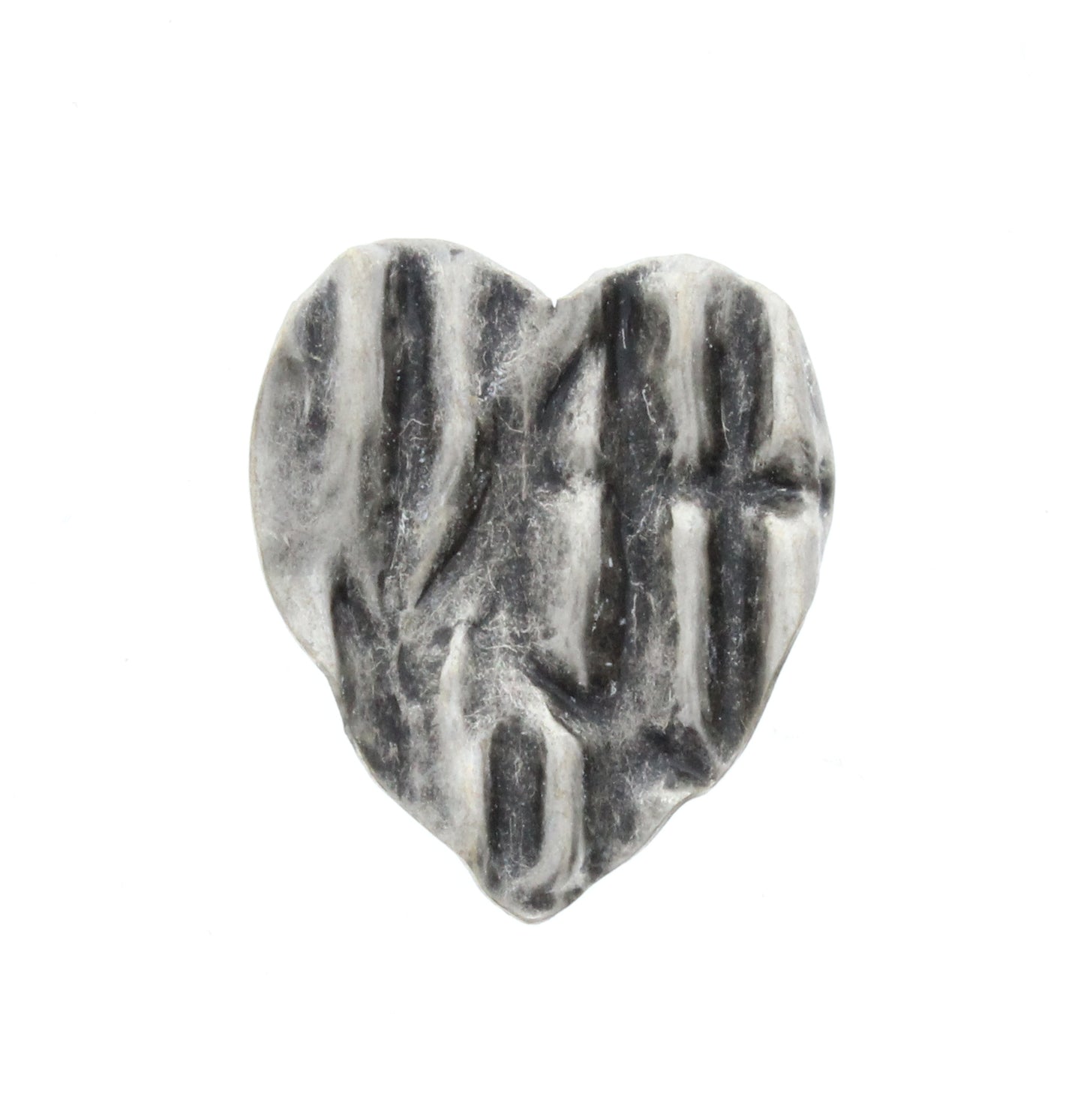 Rippled Corrugated Heart, Antique Silver, pk/6