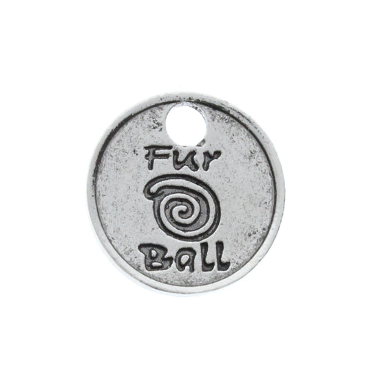 Fur Ball charm 19mm, zinc cast, sold 3 each