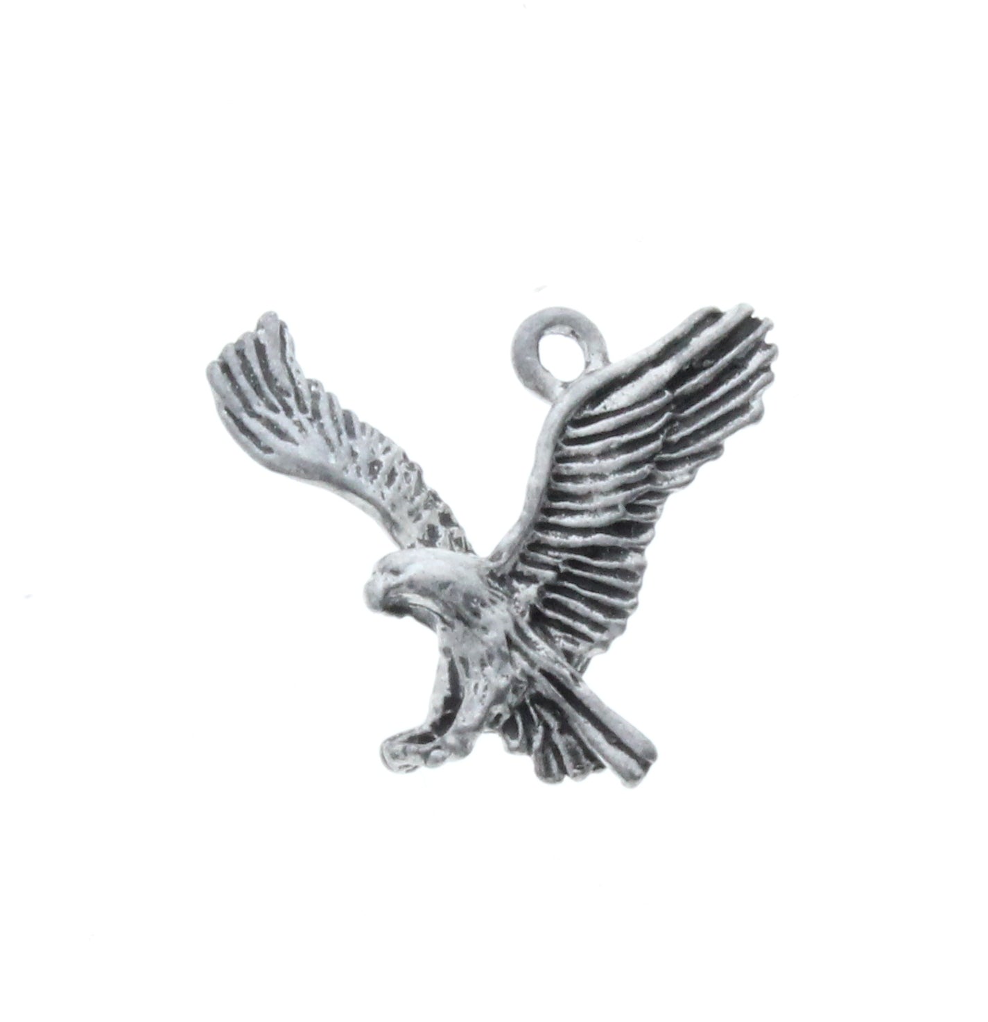 Antique Silver Eagle Charm, ea