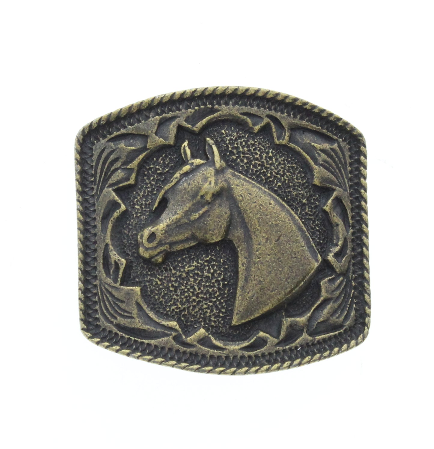 Horse medal charm, Antique Brass, ea