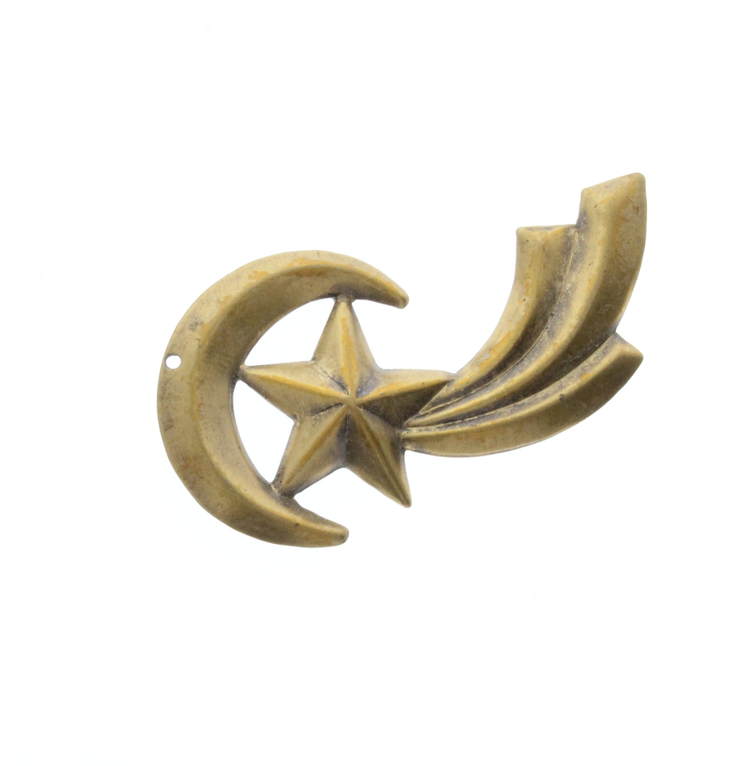 Vintage Gold Right-Facing Shooting Star Half Moon Charm, Pk/6