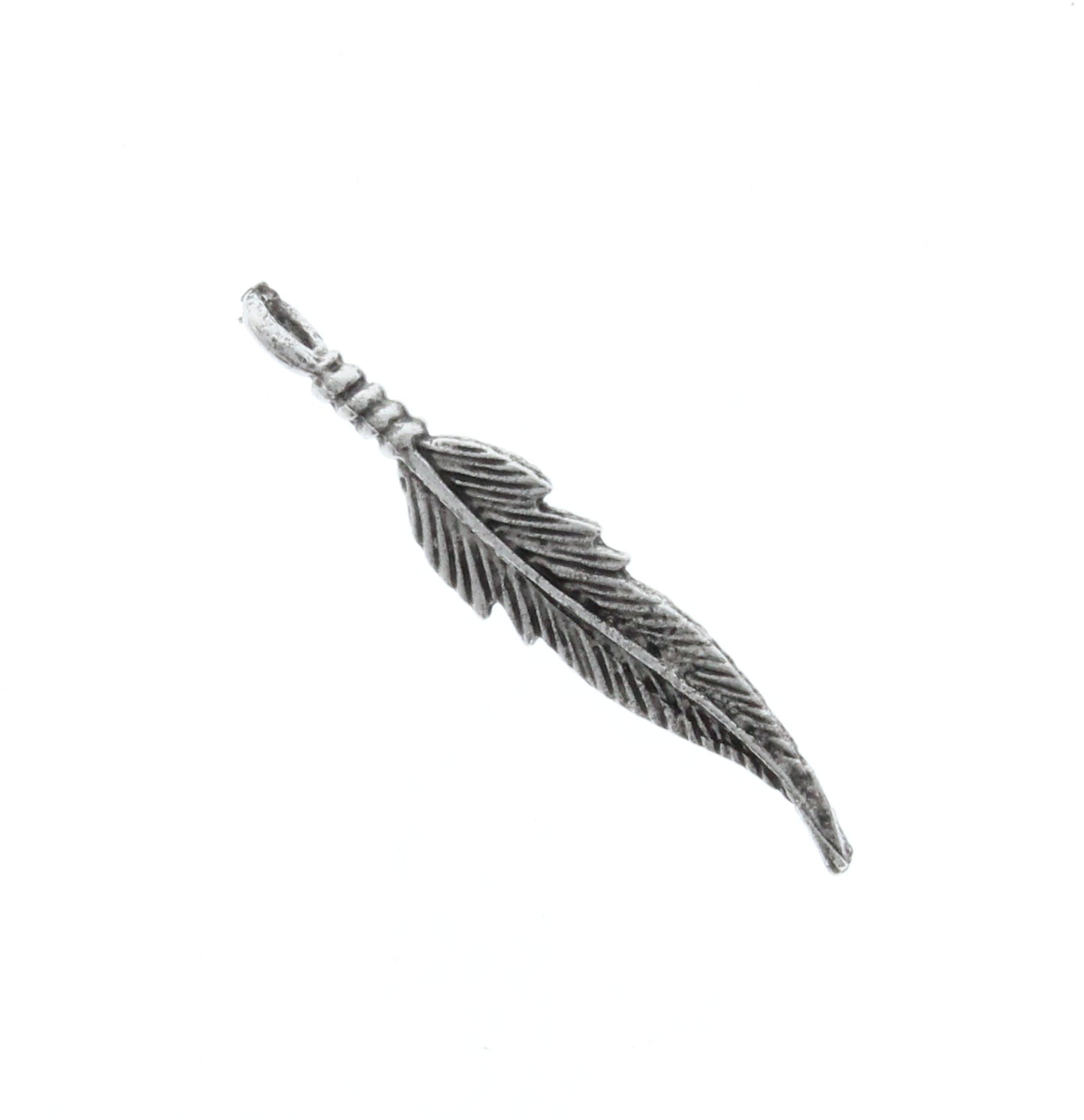 Antique Silver Feather Charm, Pk/100