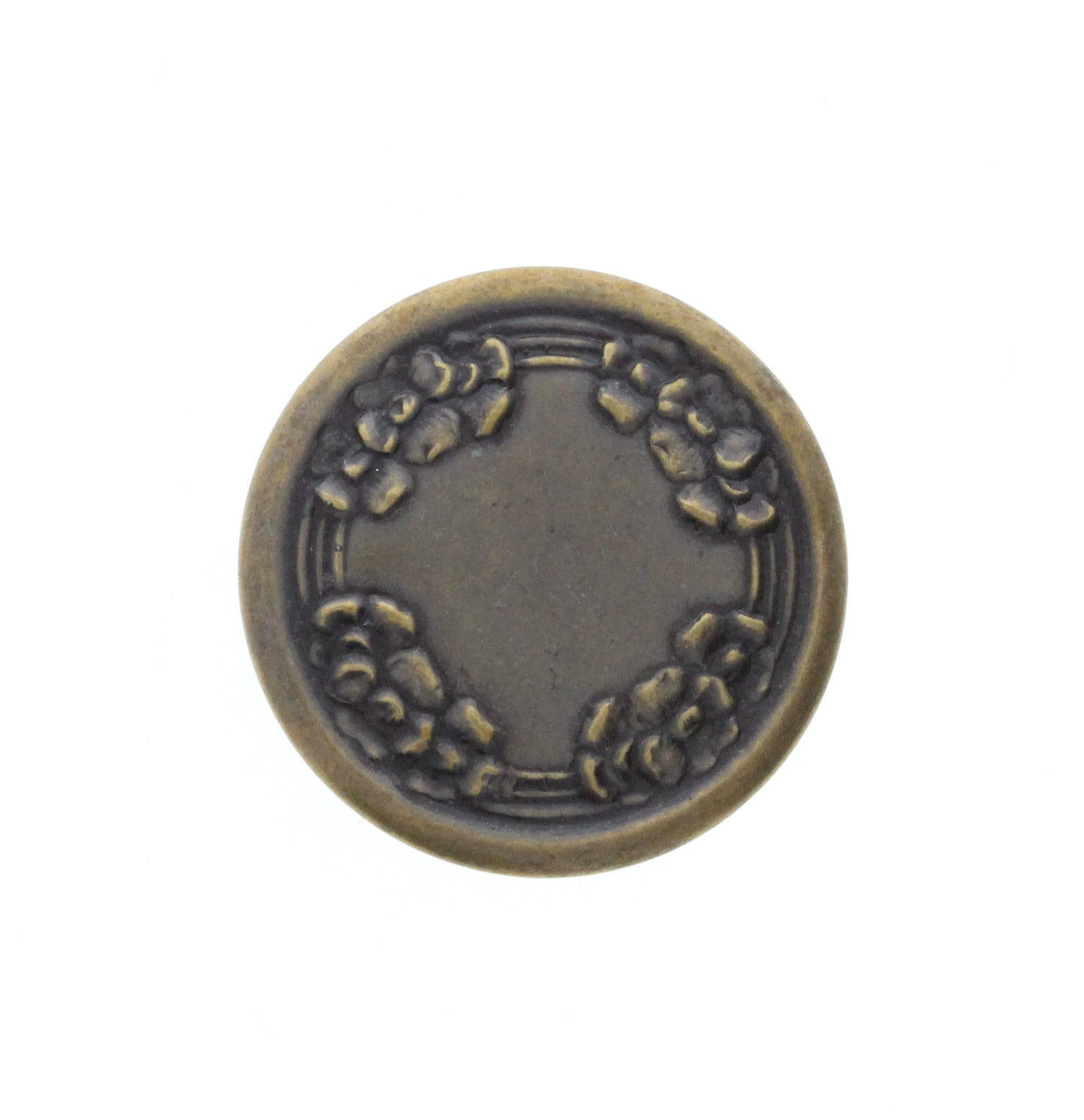 Antiqued Gold Victorian Flower Button Charm, Pk/6