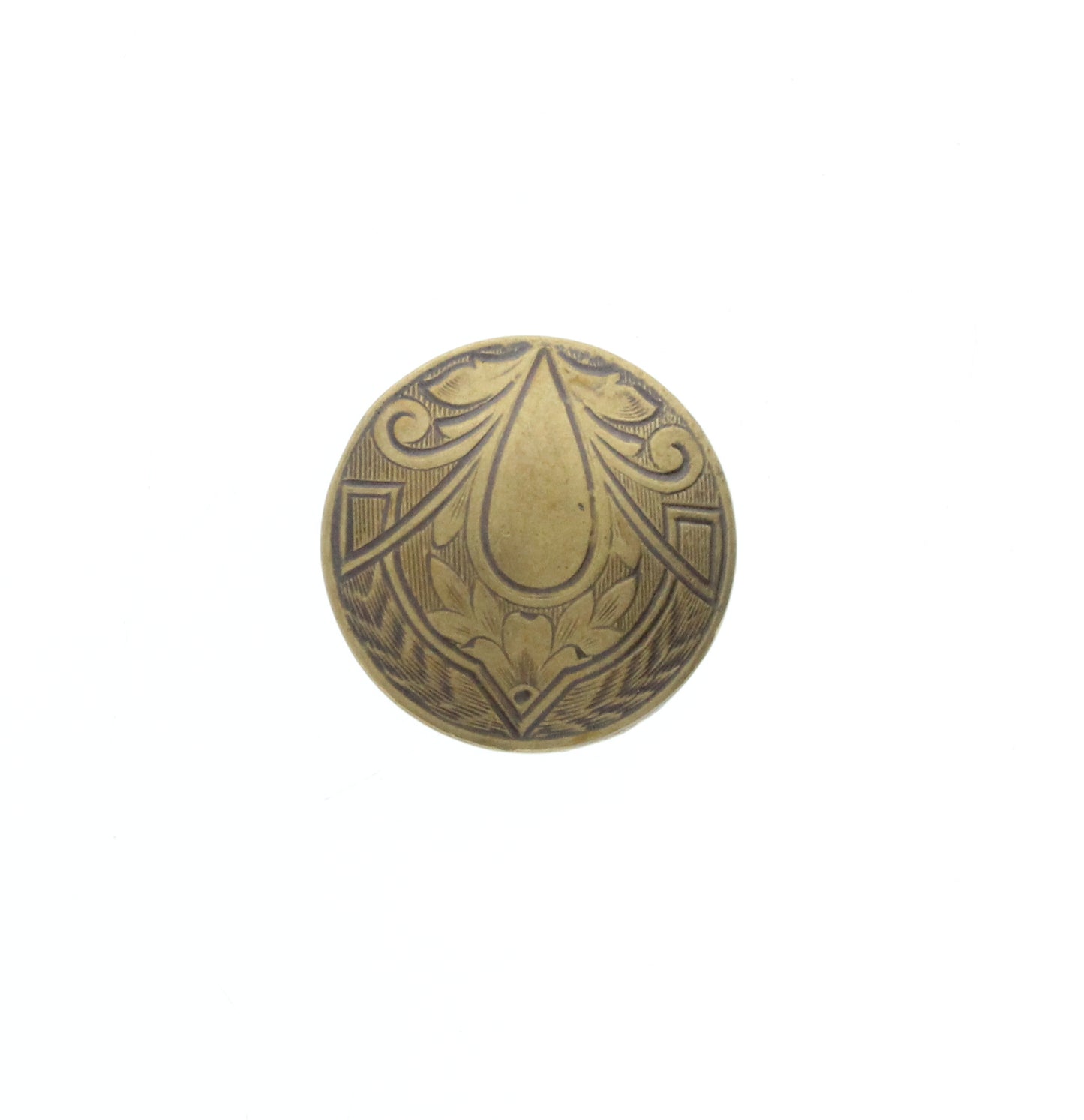 Antique Gold Asian Button Charm, Pk/6
