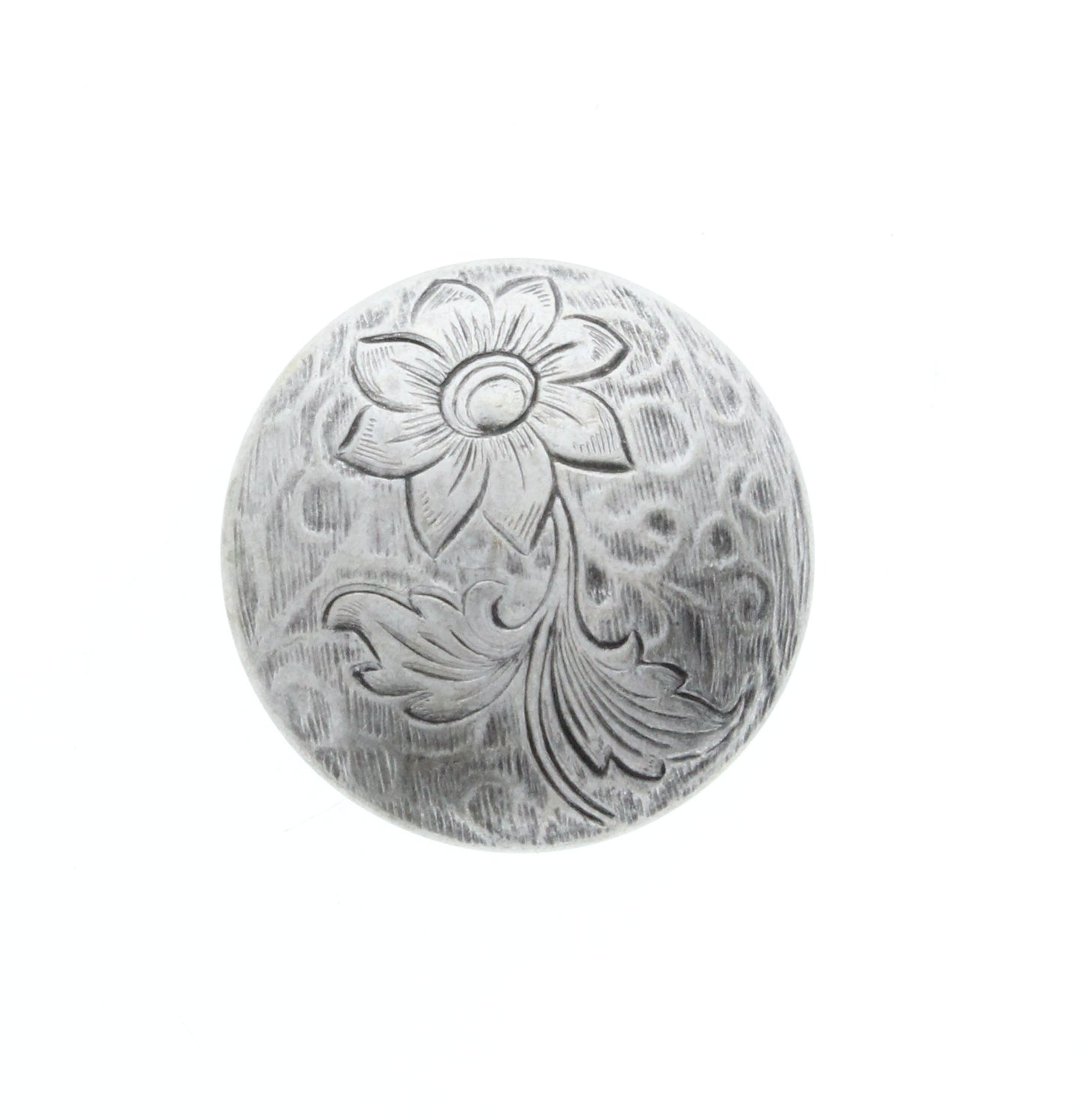 Domed Button Charm w/Flowers, Pk/6