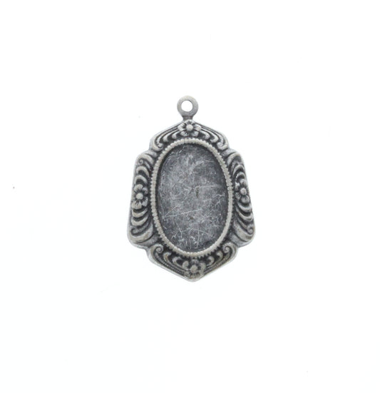 Classic Silver Mirror Charm w/14x10 Bezel, Made in USA, Pk/6