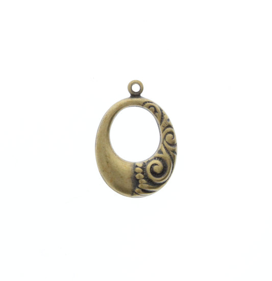 Antique Gold Hoop Charm, Pk/6