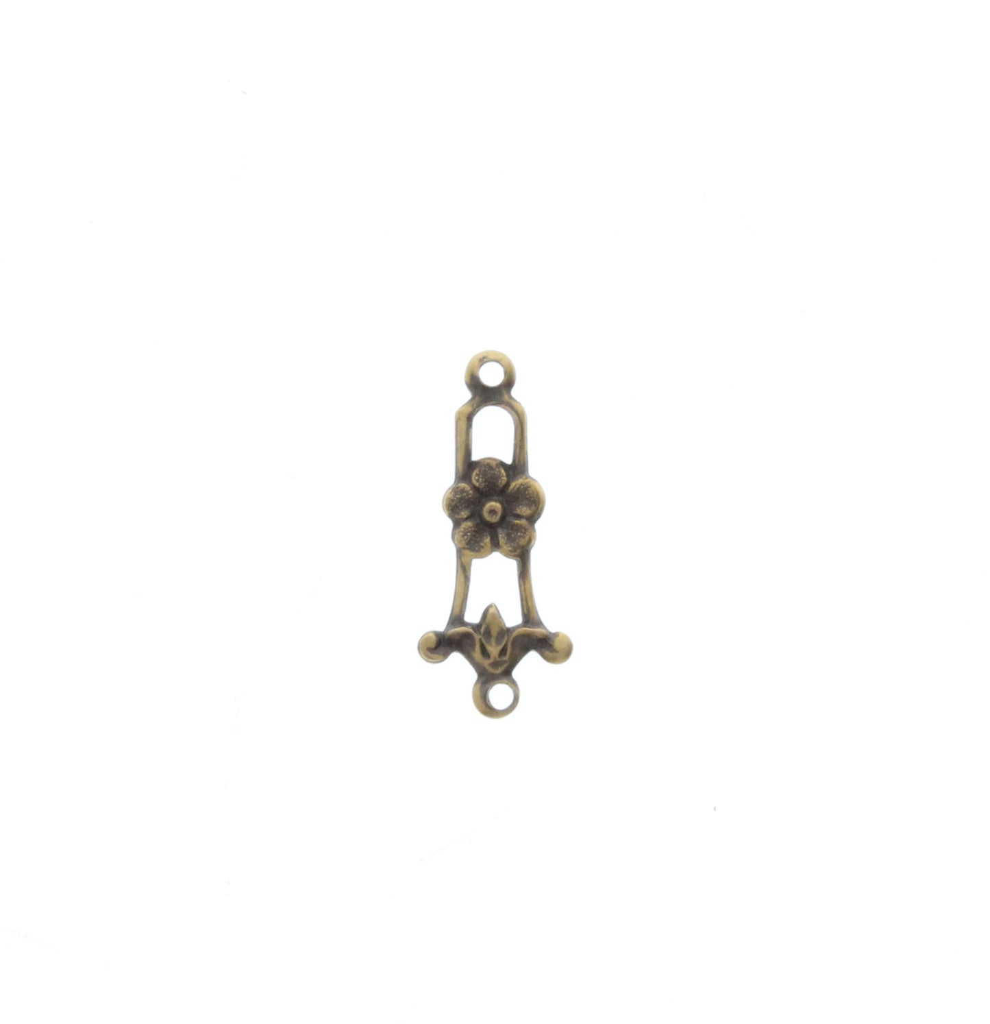 Vintage Brass Flower Connector Charm, Pk/6