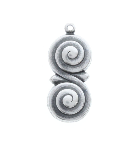 Swirl Drop Charm, Pk/6