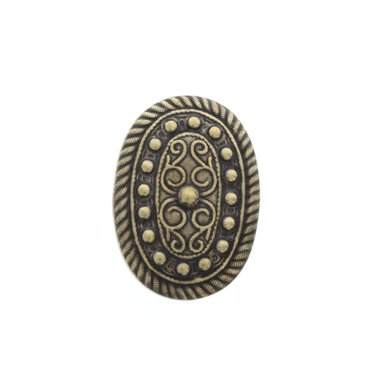 Antique Brass Oval Charm, Pk/6