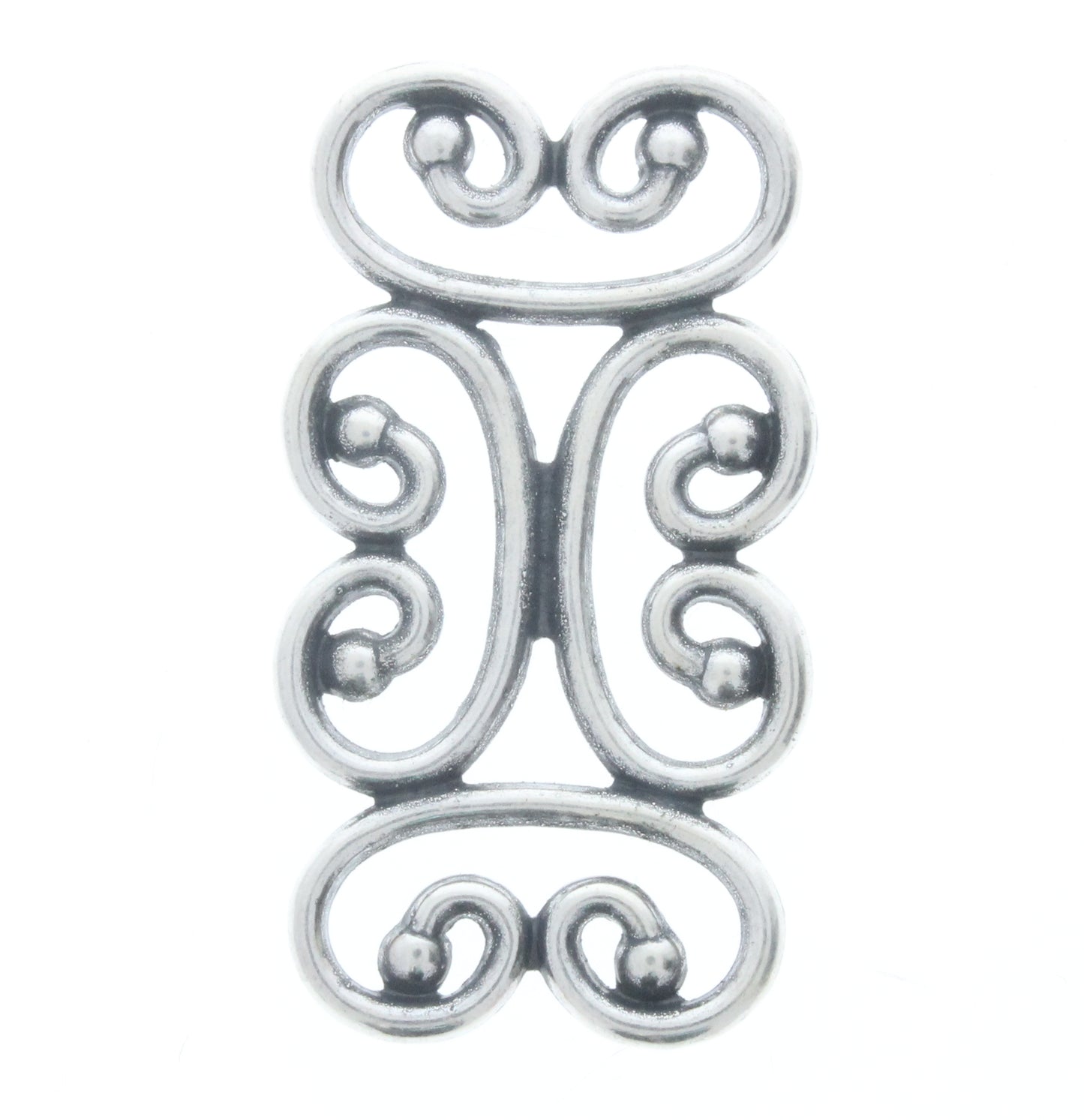 Classic Silver Large Filigree Scroll Charm, Pk/6