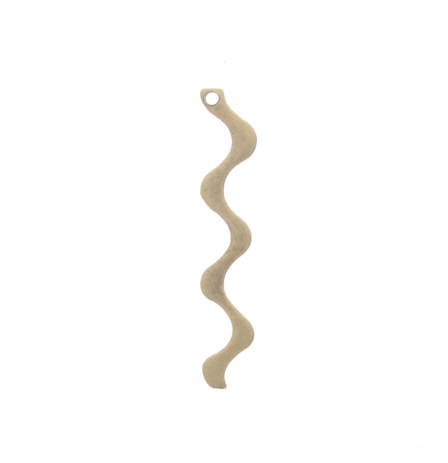 Antique Brass Squiggle Drop Charm, ea