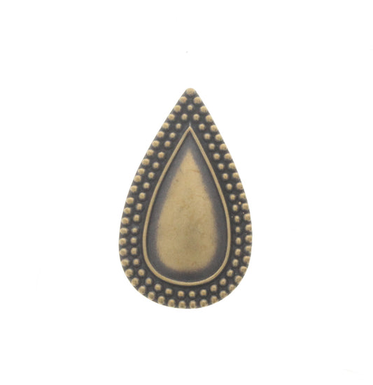 Antique Brass Beaded Drop Charm, Pk/6