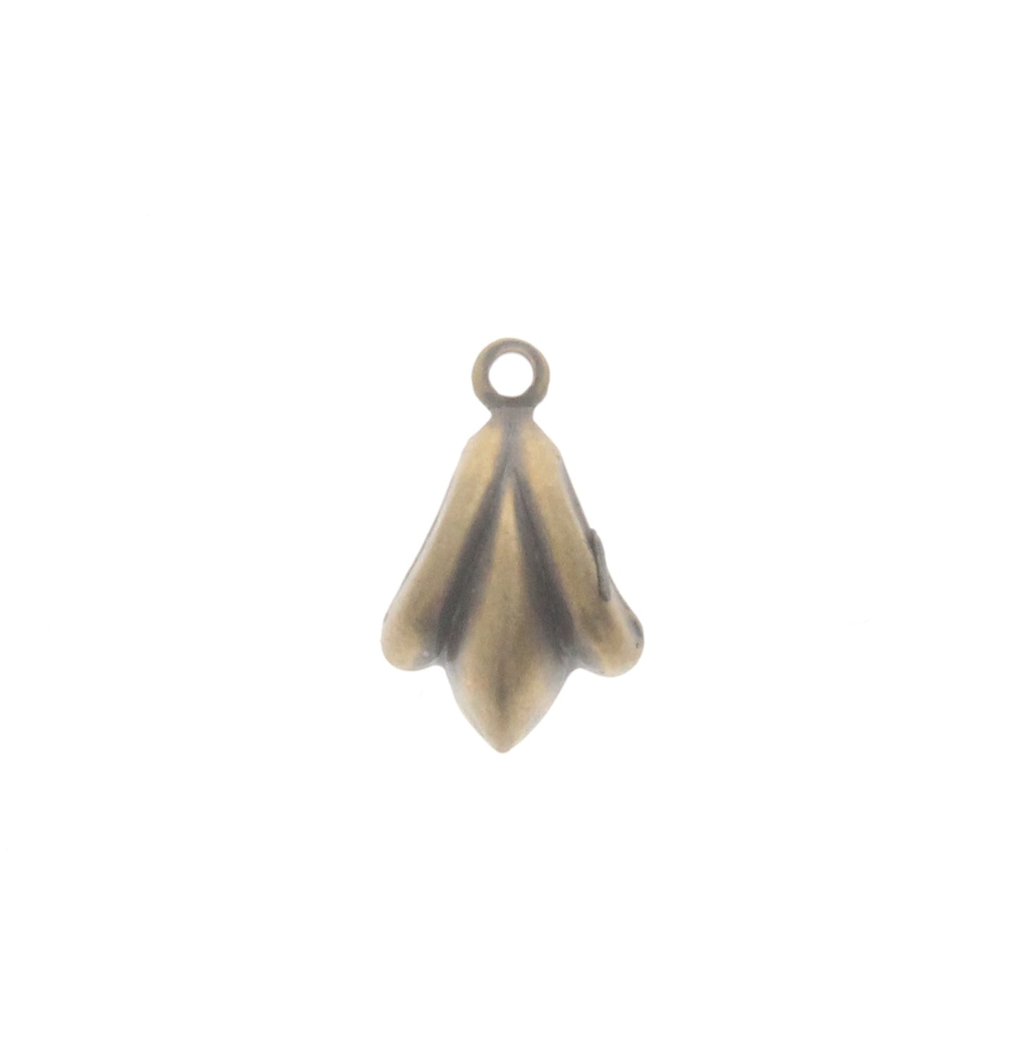 Curved Antique Brass Flourish Drop Charm, Pk/6