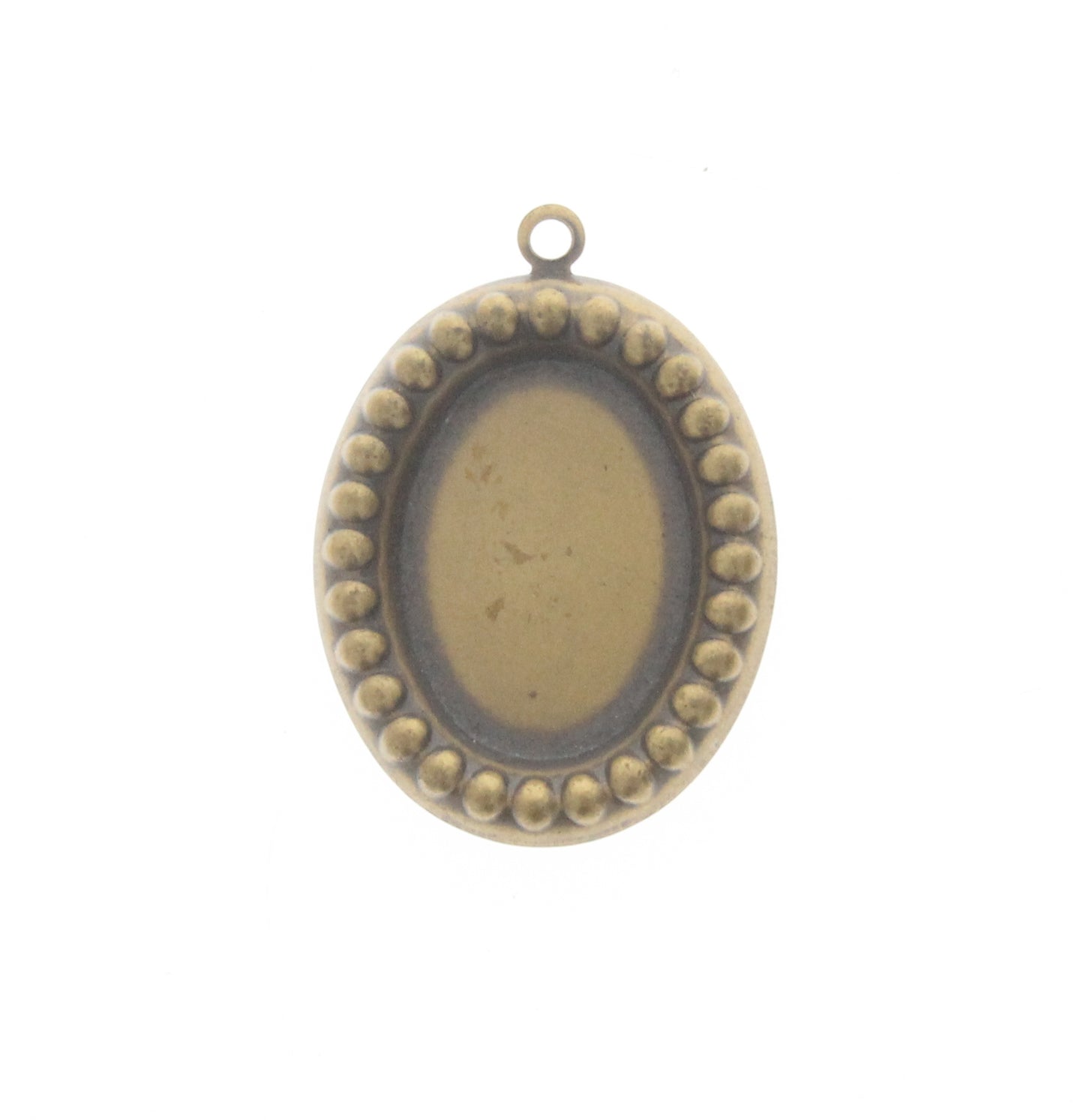 Antique Brass Beaded Charm w/Ring, Pk/3