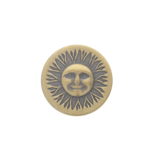 Antique Brass Sun Charm, Pk/6