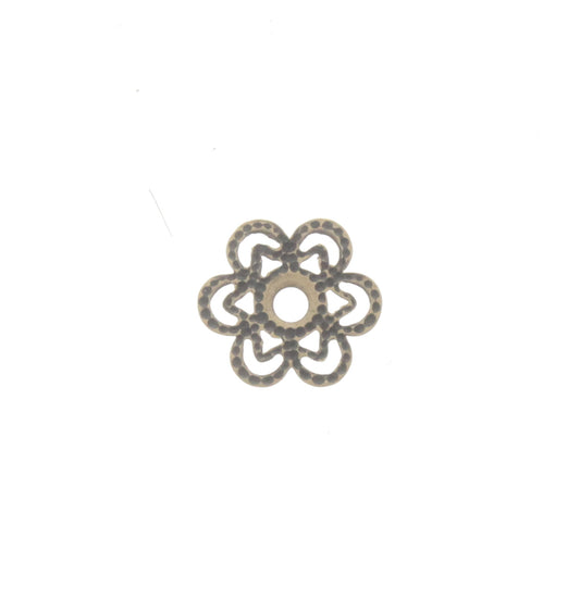 Small Filigree Flower Charm, Pk/6