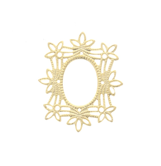 Bright Gold Filigree Frame w/Setting, Pk/6