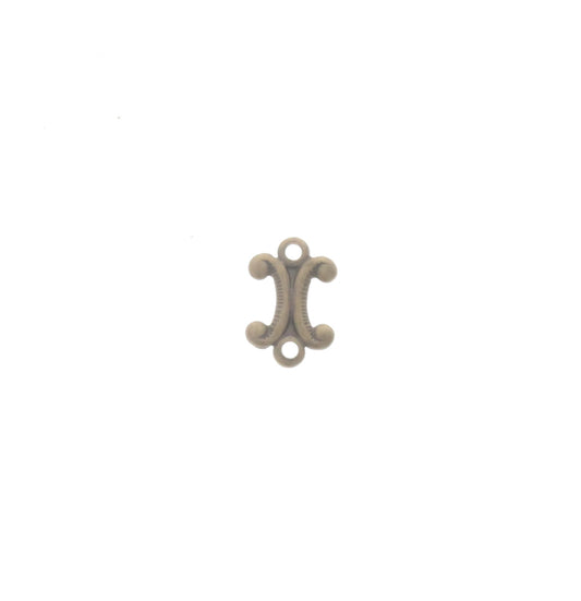 Small Antique Brass Scroll Ornament Charm, Pk/6