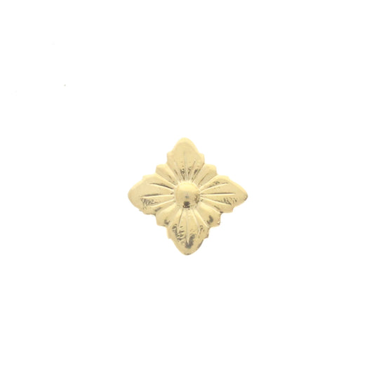 Bright Gold Flower Ornament Charm, Pk/3