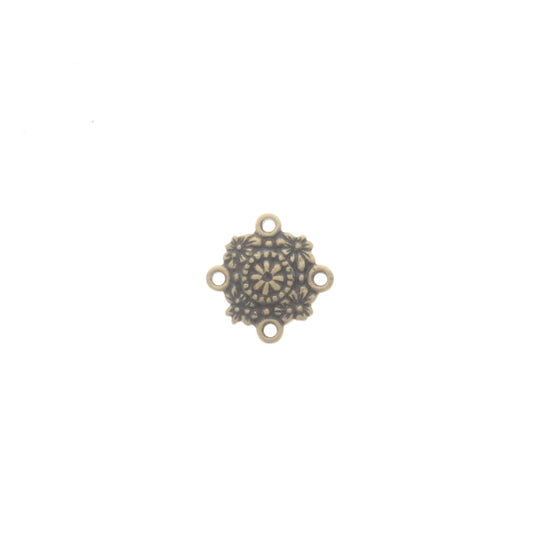 Antique Brass 4 Ring Connector, Pk/6