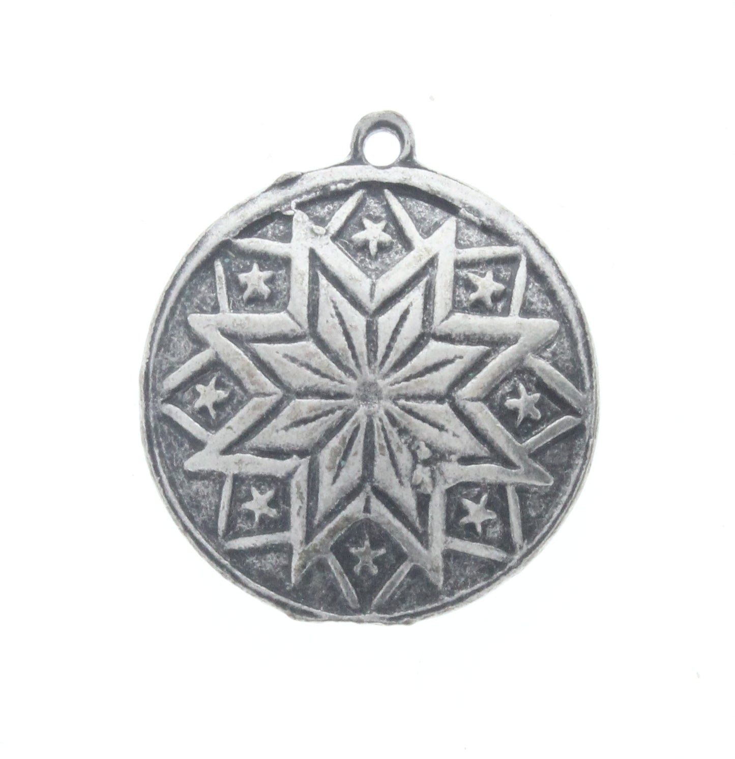 Antique Silver Winter Snowflake Charm, Pk/4