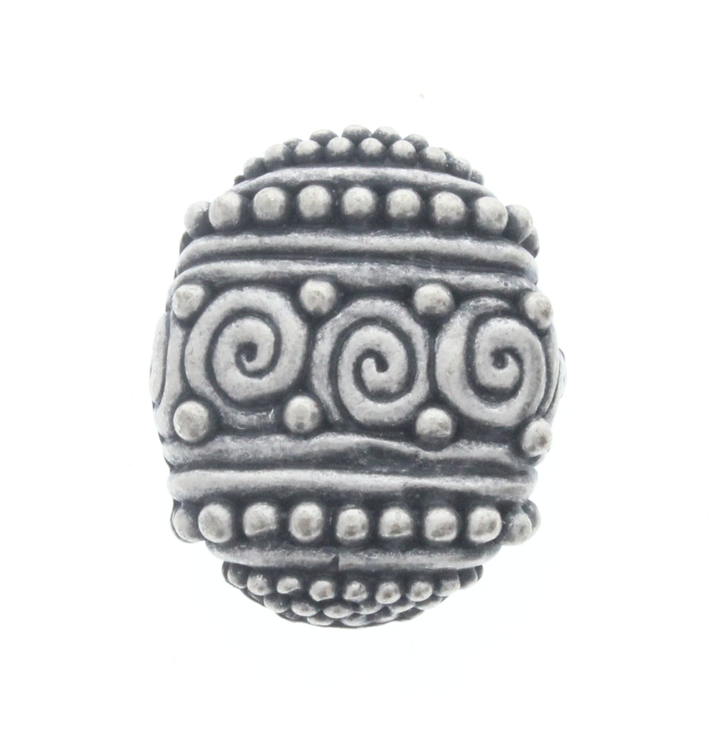 Antique Silver Easter Egg Charm, Pk/4