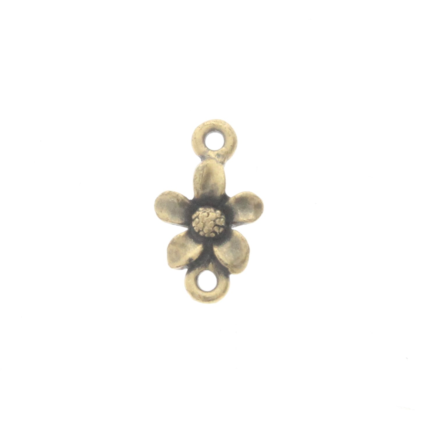 2 Ring Flower Connector Charm, Pk/6
