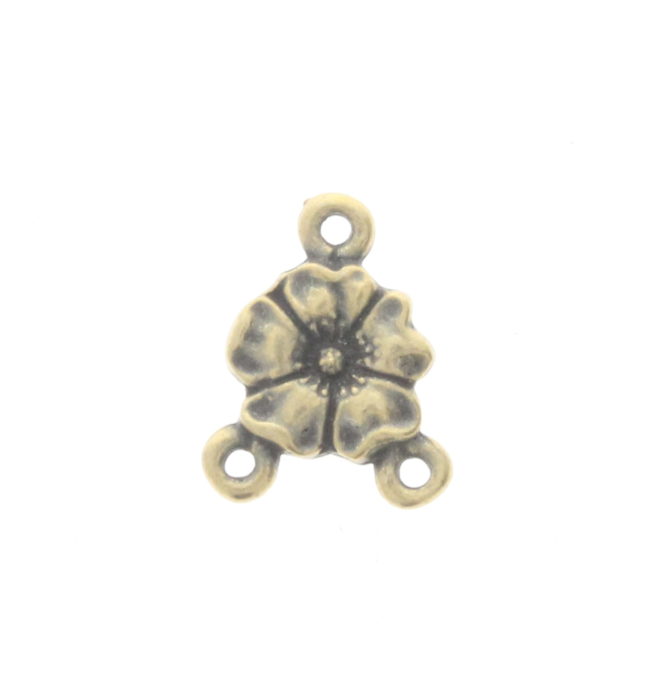 Flower Connector Charm w/3 Rings, Pk/6